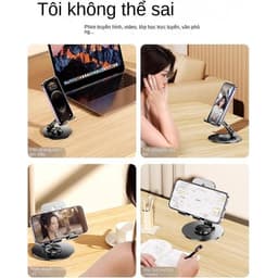 Giá đỡ điện thȯại để bàn kệ đỡ điện thȯại máy tính bảng đế kim loại xoay 360 độ chắc chắn 9