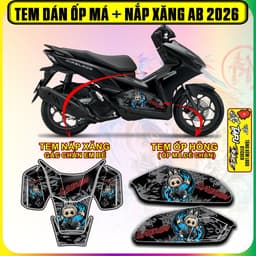 Tem Dán Nắp Xăng Và Ốp Má Ốp Hông AB 2026 Mẫu labubu cực dẹp decal nhám 3 lớp 1