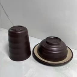 Đĩa nhựa tròn thái 2 màu Việt Nhật đĩa đựng đồ ăn hoa quả phong cách sang trọng nhà hàng, khách sạn 9