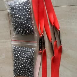 Combo 1kg bi+ 5 dây thun cao su kháng lực buộc sẵn da dài 15cm. Bi có nhiều loại 6.35mm, 7mm, 8mm 2