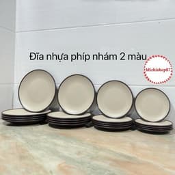 Đĩa nhựa tròn thái 2 màu Việt Nhật đĩa đựng đồ ăn hoa quả phong cách sang trọng nhà hàng, khách sạn 2
