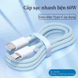 Cáp sạc PD bện 20W Type C Cáp sạc nhanh 60W Cáp dữ liệu cho Samsung iPhone 16 15 14 13 12 Pro Max OPPO 1