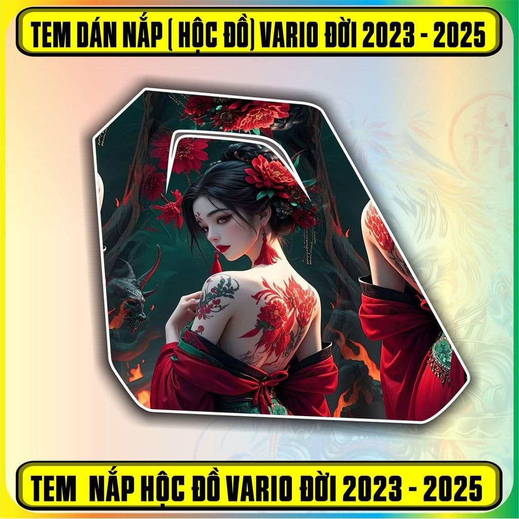 Tem dán nắp cốp hộc đồ xe vario 125 đời 2023 - 2024 - 2025 decal pvc3 lớp không bay màu