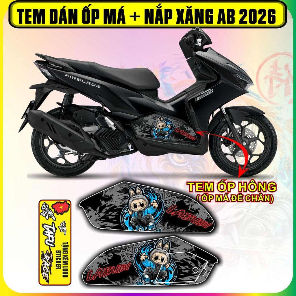 Tem Dán Ốp Má Ốp Hông AB 2026 BREBRICK  cực dẹp decal nhám 3 lớp