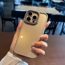 Ốp lưng trong suốt chống va đập không ố vàng bảo vệ ống kính kim loại cho iPhone 16 15 14 plus 13 12 11 pro max 8