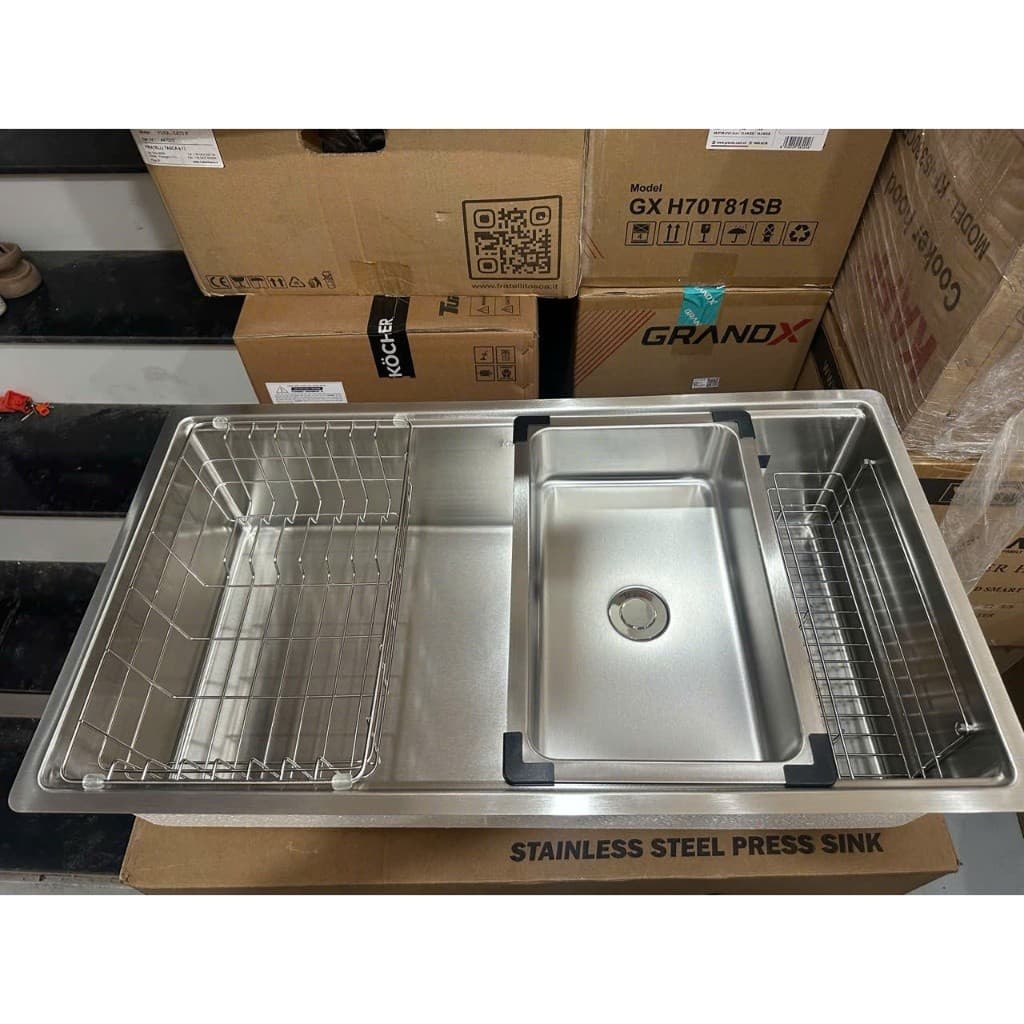 Chậu rửa bát Kluger KY8045ST Plus | Bề mặt SATIN trơn dễ dàng vệ sinh | Hàng chính hãng