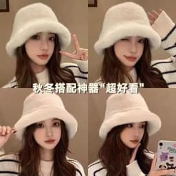 Mũ lông bucket trơn vành tròn siêu ấm, chất lông mềm mịn, nhẹ đầu, giữ form tốt. 4