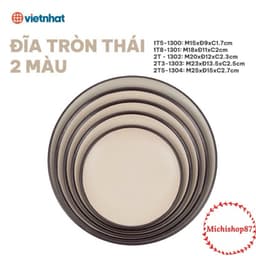 Đĩa nhựa tròn thái 2 màu Việt Nhật đĩa đựng đồ ăn hoa quả phong cách sang trọng nhà hàng, khách sạn 5
