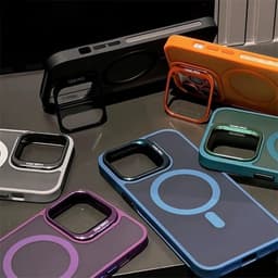 Ốp lưng tản nhiệt cho iPhone 16 11 12 13 14 15 Pro Max Plus Giá đỡ ống kính kim loại từ tính Vỏ mờ nâng cấp mới 2
