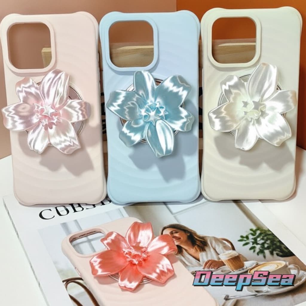 Từ Thu Hút Đế Điện Thoại Nữ Thời Trang Thanh Lịch 3D Hoa Thiết Kế Chân Đế Lụa Có Thể Gập Lại Chân Đế Chống Rơi PC Giá Đỡ