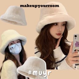 Nón Bucket Lông Nhung Mềm Mại Mùa Đông phong cách Ulzzang Du Lịch 1