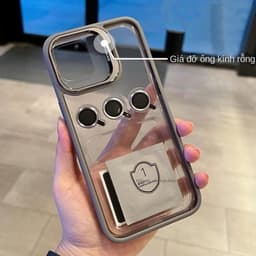 Ốp lưng bảo vệ trong suốt chống sốc Giá đỡ ống kính bằng hợp kim nhôm cho iPhone 16 11 12 13 14 15 16 pro max plus 1
