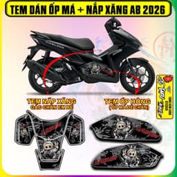 Tem Dán Nắp Xăng Và Ốp Má Ốp Hông AB 2026 Mẫu labubu cực dẹp decal nhám 3 lớp 2