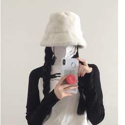 Nón Bucket Lông Nhung Mềm Mại Mùa Đông phong cách Ulzzang Du Lịch 2