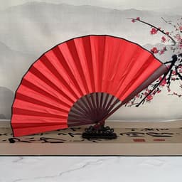 Quạt xếp nan 31cm trơn màu phụ kiện chụp ảnh cầm tay cổ trang 8