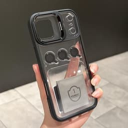Ốp lưng bảo vệ trong suốt chống sốc Giá đỡ ống kính bằng hợp kim nhôm cho iPhone 16 11 12 13 14 15 16 pro max plus 3