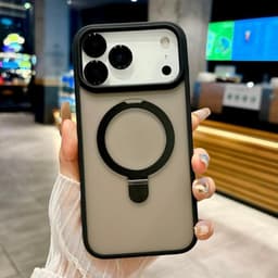 Ốp lưng điện thȯại chống vân tay mờ có chân đế cho iPhone 16 15 14 13 12 11 pro max 4