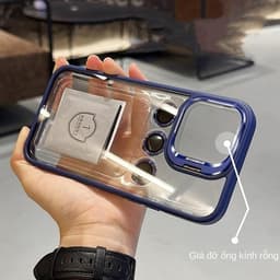 Ốp lưng bảo vệ trong suốt chống sốc Giá đỡ ống kính bằng hợp kim nhôm cho iPhone 16 11 12 13 14 15 16 pro max plus 2