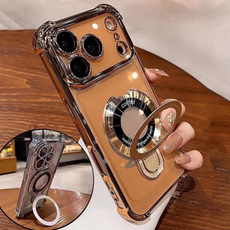 Ốp lưng điện thȯại chống sốc và chống rơi bốn góc có giá đỡ từ tính cho iPhone 17 16 11 12 13 14 15 17 pro max