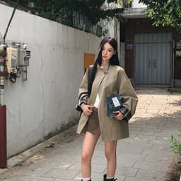 (Hàng Qc) Áo khoác Mangto dáng lửng chất kaki gió dày dặn sang chảnh form siêu đẹp 4