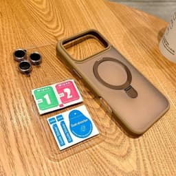 Ốp lưng điện thȯại chống vân tay mờ có chân đế cho iPhone 16 15 14 13 12 11 pro max 6