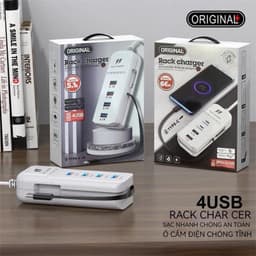 Ổ cắm sạc 66w kèm 4 cổng cho điện thȯại di động với nhiều tính năng thông minh có cáp, bộ sạc & bộ điều hợp 6