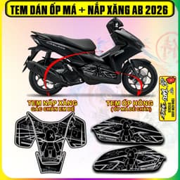 Tem Dán Nắp Xăng Và Ốp Má Ốp Hông AB 2026 BREBRICK  cực dẹp decal nhám 3 lớp 1