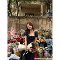 Đầm thời trang nữ cổ vuông phối ren tay ngắn phồng có mút, váy xòe duyên dáng xinh xắn cho nàng đi chơi đi tiệc 8