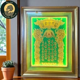 [MẪU MỚI]Bài vị phù điêu RỒNG VIỆT dát vàng cao cấp, sang trọng và đèn LED hiện đại độc đáo. 1