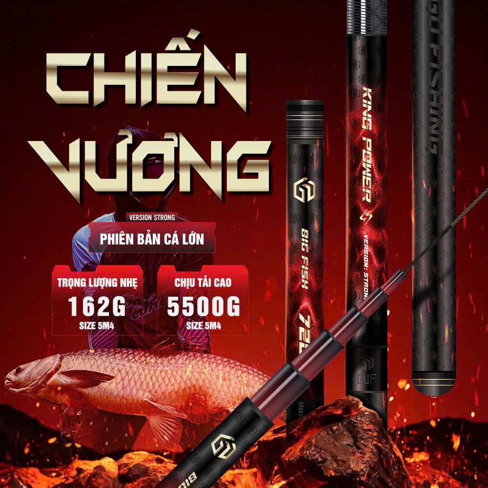 Cần câu tay Chiến Vương săn hàng bản Cá Lớn 28.19i đọt ngọn 1.4mm tải tĩnh 5.500g hàng chính hãng