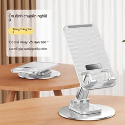 Giá đỡ điện thȯại để bàn kệ đỡ điện thȯại máy tính bảng đế kim loại xoay 360 độ chắc chắn 6