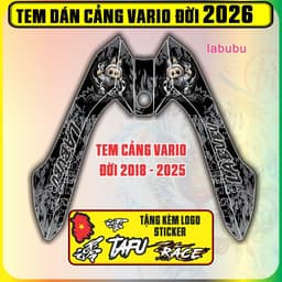 Tem Dán Cảng Xe Vario Đời 2026 Mẫu LABUBU Decal 3 Lớp Chống Nước 1
