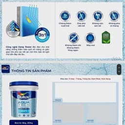 (Ship toàn quốc)- VLXD Chống thấm màu lăn trực tiếp không cần sơn lót DULUX AQUA TECH - không chứa chì và thuỷ ngân 6