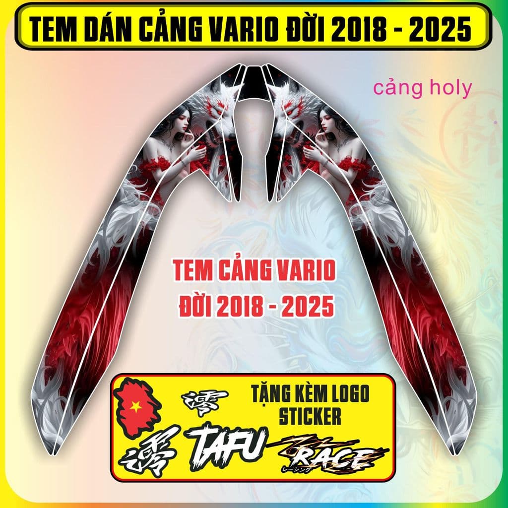 Tem Dán Cảng Xe Vario Đời 2018 Đến 2025 Mẫu Buny Decal 3 Lớp Chống Nước