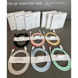 Cáp sạc PD bện 20W Type C Cáp sạc nhanh 60W Cáp dữ liệu cho Samsung iPhone 16 15 14 13 12 Pro Max OPPO 2