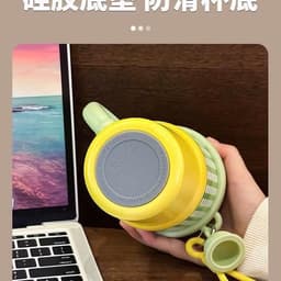 Ly giữ nhiệt có tay cầm, dung tích 600ml, màu pastel xinh xỉu, cốc để ô tô tiện lợi A.M 4
