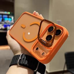 Ốp điện thȯại Trong Suốt Có Giá Đỡ Kim Loại Từ Tính cho iPhone 16 11 12 13 14 15 16 pro max plus 7