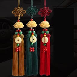 Khánh Hoa Sen dây treo liên hoa gắn đồng điếu may mắn bình an treo trang trí ô tô 2