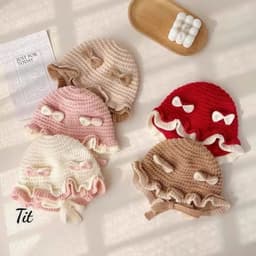 Mũ Len Bèo Tai Nơ Dễ Thương Cho Bé - Simba Có Sỉ 2