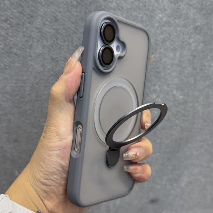 Trọng Mờ Từ Đứng Ốp Lưng Có Bảo Vệ Ống Kính Máy Ảnh Cho iPhone 16 15 14 Plus 13 12 11 Pro Max ốp iphone