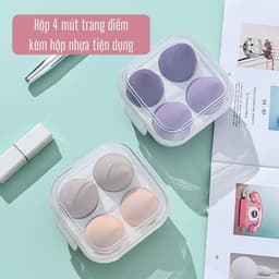 Combo  mút trang điểm hình giọt nước tán đều 360 độ - Mút tán kem nền mang du lịch tiện dụng nlst2 3