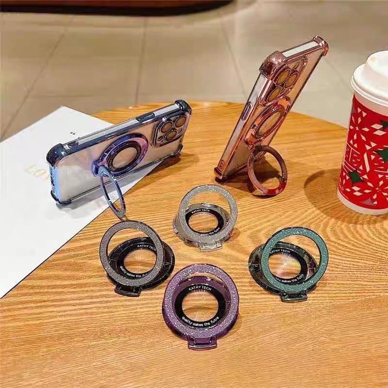 Giá đỡ điện thȯại nhẫn đeo tay lấp lánh-Giá đỡ bàn có thể điều chỉnh-Tương thích với nhiều thiết bị