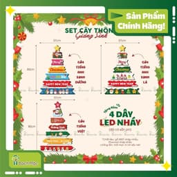 [Tặng Kèm 4 Dây Đèn LED Nháy] Cây Thông Gỗ Treo Tường Trang Trí Giáng Sinh [Mẫu Mới] ||| 1