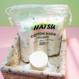 CB07 - Bông Tẩy Trang HATSU Cotton Pads ORGANIC 201M (Miếng Tròn) Dịu Nhẹ Cho Da Nhạy Cảm 6