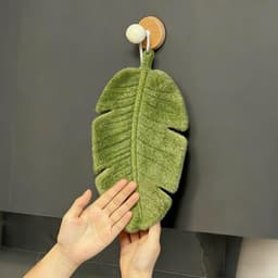 Khăn Lau Tay, Khăn Lau Bát Đĩa Nhà Bếp Hình Lá Cây, Siêu Thấm Hút, Nhanh Khô, 2 Lớp Dày Dặn, Treo Tường, Mềm Mại 2