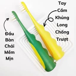 Set 2 Bàn Chải Đánh Răng Hình Khủng Long Con Cho Bé 2-12 Tuổi Lông Siêu Mềm Hình Hoạt Hình Dễ Thương 3