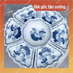 Bát Tràng Bộ Bát Đĩa Mặy Trời Hoạ Tiết Hoa Sen - Sản Phẩm Gốm Sứ Cao Cấp 1