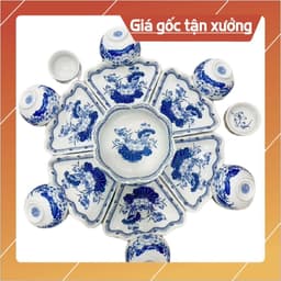 Bát Tràng Bộ Bát Đĩa Mặy Trời Hoạ Tiết Hoa Sen - Sản Phẩm Gốm Sứ Cao Cấp 4