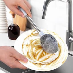 Chổi Cọ Xoong Cọ Nồi Chảo Inox 304 Đánh Bay Vết Bẩn,  Tiện Dụng, Dễ Cầm, Dùng Lâu Không Sợ Hư Hỏng 9