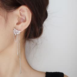 (1 chiếc) Khuyên tai hạt đá rơi suối tiên phụ kiện trang sức nữ sang chảnh 3